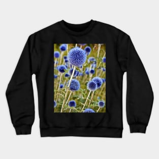 Blue Wild Thistles Crewneck Sweatshirt